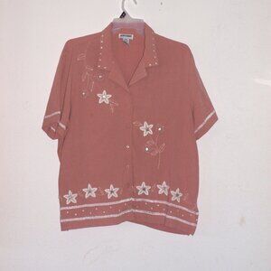 Alfred  Dunner Women's Short Sleeve Blouse Size 22W